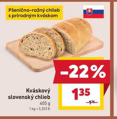 Kváskový slovenský chlieb 405 g 