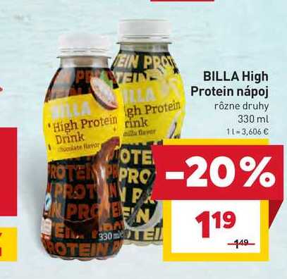 BILLA High Protein nápoj rôzne druhy 330 ml