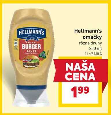Hellmann's omáčky rôzne druhy 250 ml