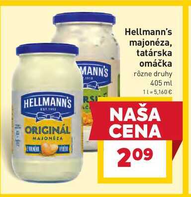 Hellmann's majonéza, tatárska omáčka 405 ml 