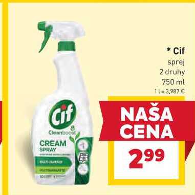 Cif sprej 2 druhy 750 ml 