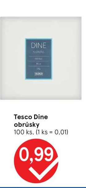 Tesco Dine obrúsky 100 ks