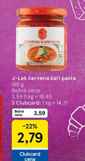 J-Lek červená kari pasta 195 g