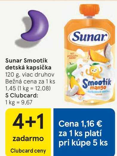 Sunar Smootík detská kapsička 120 g