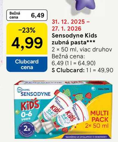 Sensodyne Kids zubná pasta 2 x 50 ml, viac druhov 