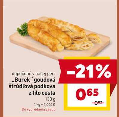 Burek goudová štrúdľová podkova z filo cesta 130 g 