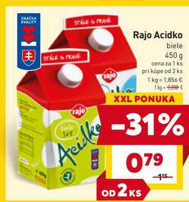 Rajo Acidko biele 450 g 