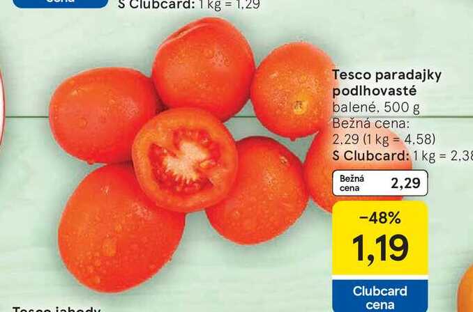 Tesco paradajky podlhovasté balené, 500 g 