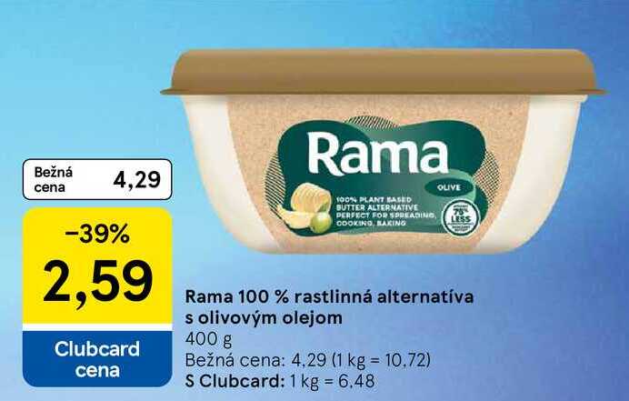 Rama 100% rastlinná alternatíva s olivovým olejom 400 g 