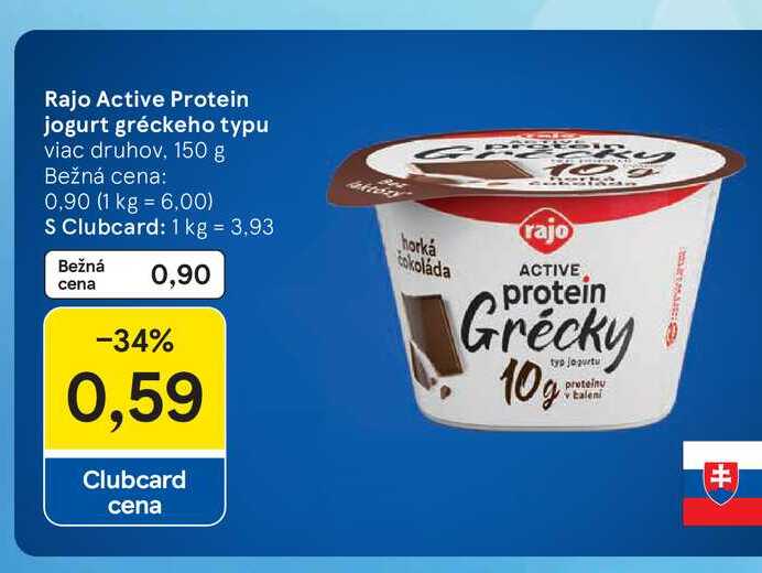 Rajo Active Protein jogurt gréckeho typu viac druhov, 150 g