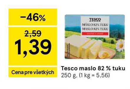 Tesco maslo 82% tuku 250 g 