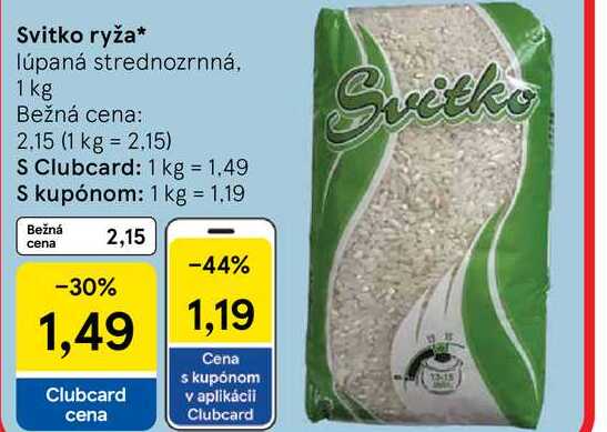 Svitko ryža lúpaná strednozrnná, 1 kg 