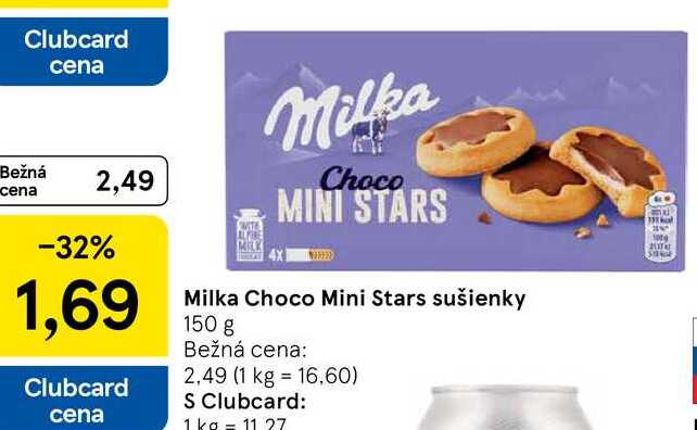 Milka Choco Mini Stars sušienky 150 g