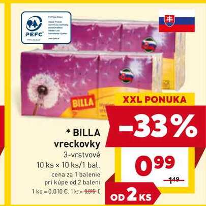 BILLA vreckovky 3-vrstvové 10 ks x 10 ks/1 bal. 