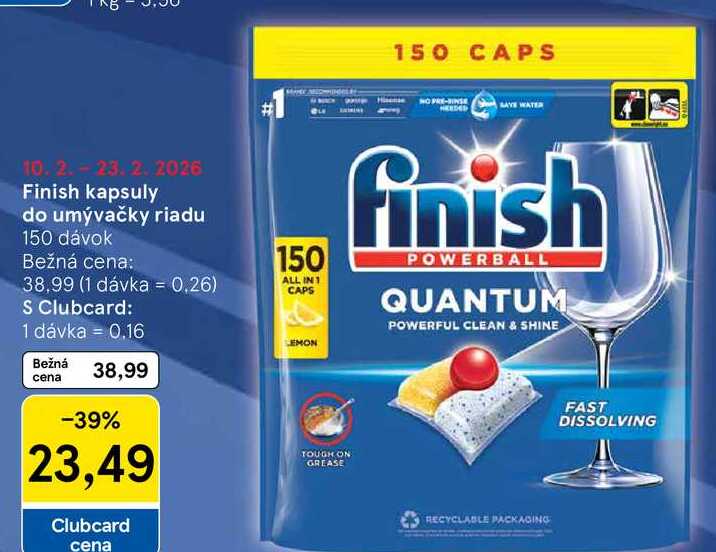 Finish kapsuly do umývačky riadu 150 dávok
