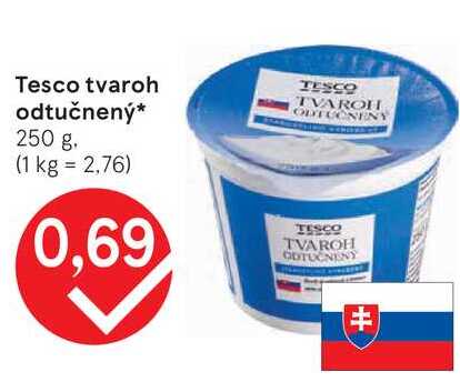 Tesco tvaroh odtučnený 250 g