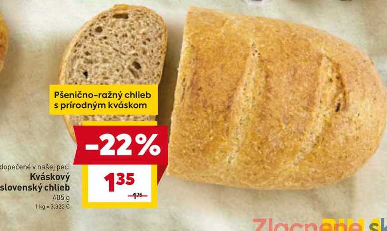 Kváskový slovenský chlieb 405 g 