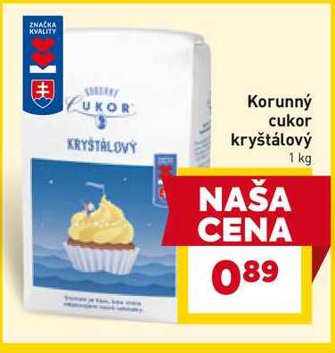 Korunný cukor kryštálový 1 kg 