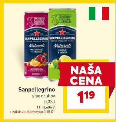 Sanpellegrino viac druhov 0,33l