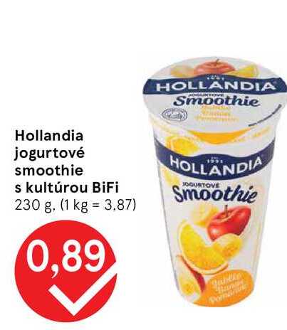 Hollandia jogurtové smoothie s kultúrou BiFi 230 g