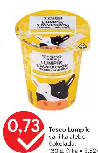 Tesco Lumpík vanilka alebo čokoláda 130 g