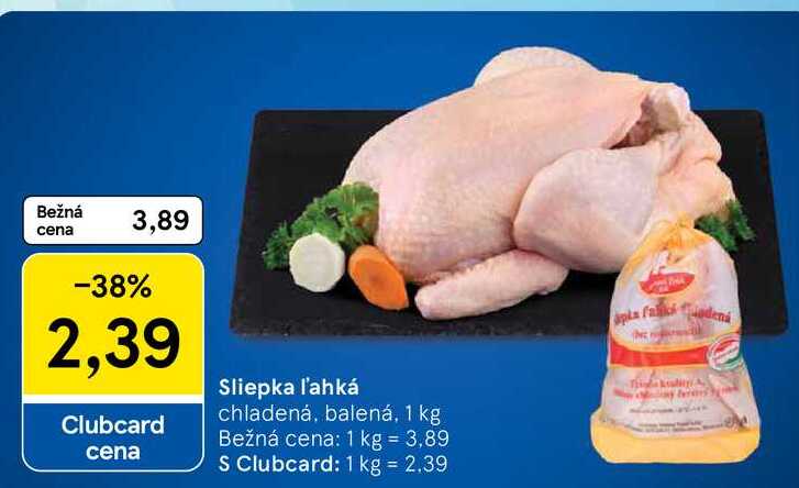 Sliepka ľahká chladená, balená, 1 kg