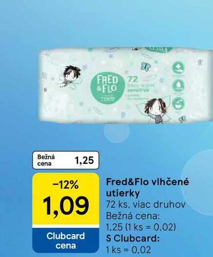 Fred&Flo vlhčené utierky 72 ks