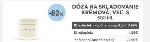 DÓZA NA SKLADOVANIE KRÉMOVÁ, VEĽ. S 500 ML 