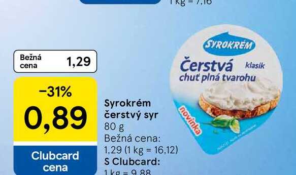 Syrokrém čerstvý syr 80 g 