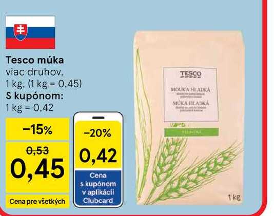 Tesco múka viac druhov 1 kg