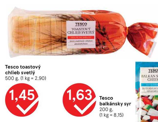 Tesco toastový chlieb svetlý 500 g