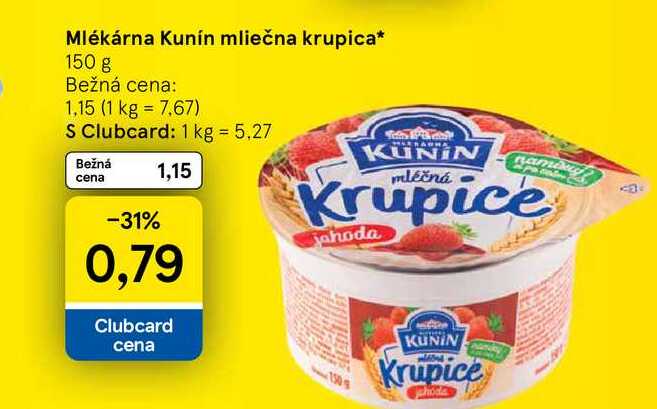 Mlékárna Kunín mliečna krupica 150 g