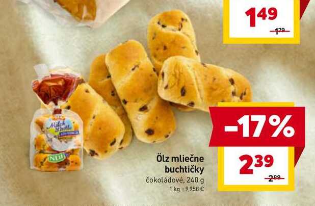 Ölz mliečne buchtičky čokoládové, 240 g 