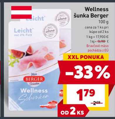 Wellness šunka Berger 100 g 