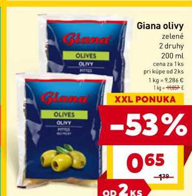 Giana olivy zelené 2 druhy 200 ml 