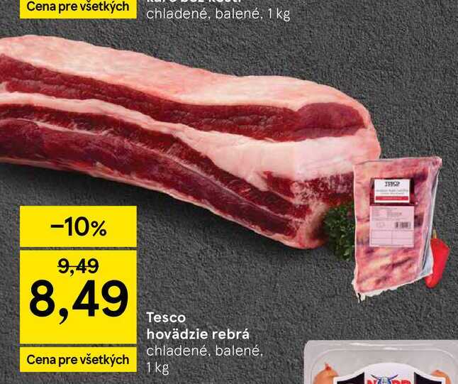 Hovädzie rebrá chladené, balené 1 kg 