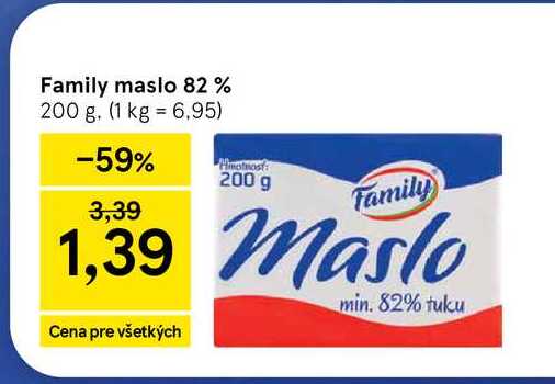 Family maslo 82% 200 g