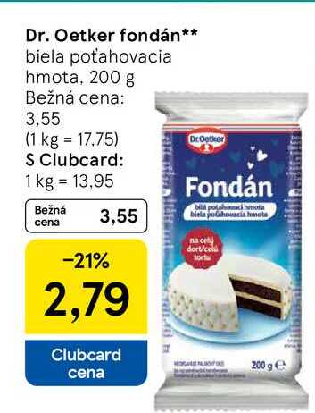 Dr. Oetker fondán biela poťahovacia hmota, 200 g 