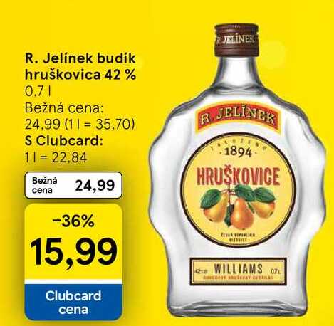 R. Jelínek budík hruškovica 42% 0.7l