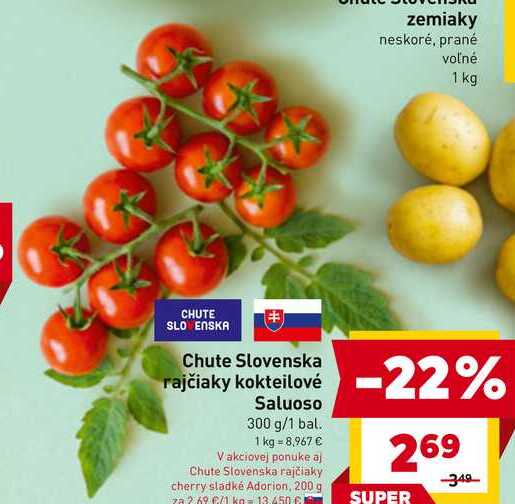 Chute Slovenska rajčiaky kokteilové Saluoso 300 g/1 bal.