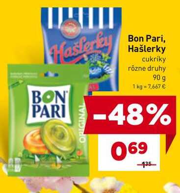 Hašlerky cukríky rôzne druhy 90 g 