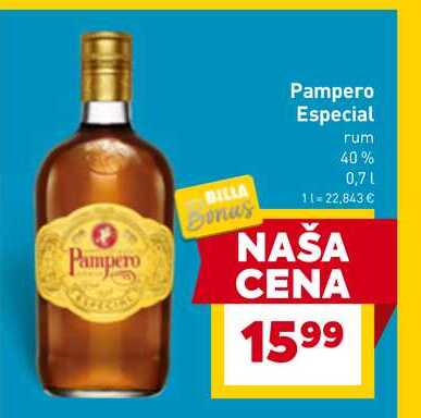 Pampero Especial rum 40% 0,7l v akcii