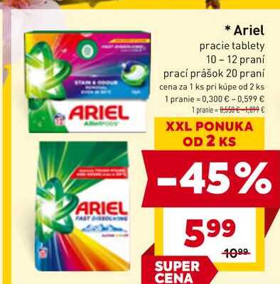 Ariel pracie tablety 10-12 praní 