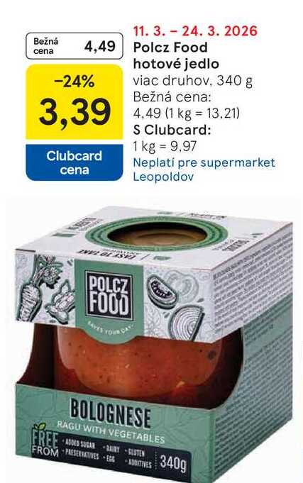 Polcz Food hotové jedlo viac druhov, 340 g 