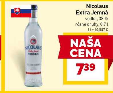 Nicolaus Extra Jemná vodka, 38% rôzne druhy, 0,7l
