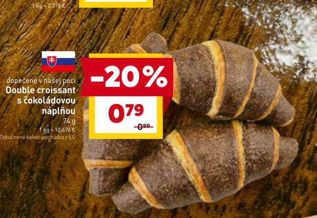 Double croissant s čokoládovou náplňou 74 g 