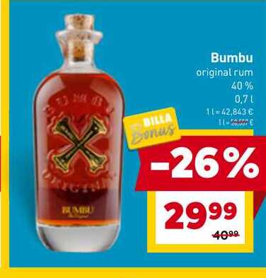 Bumbu original rum 40% 0,7l