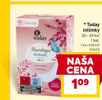 Today intímky 26-45 ks/ 1 bal.