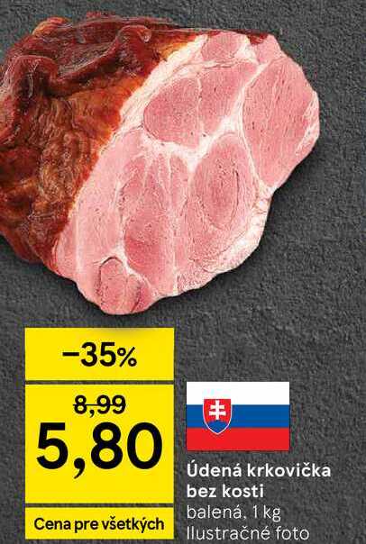 Údená krkovička bez kosti balená, 1 kg 