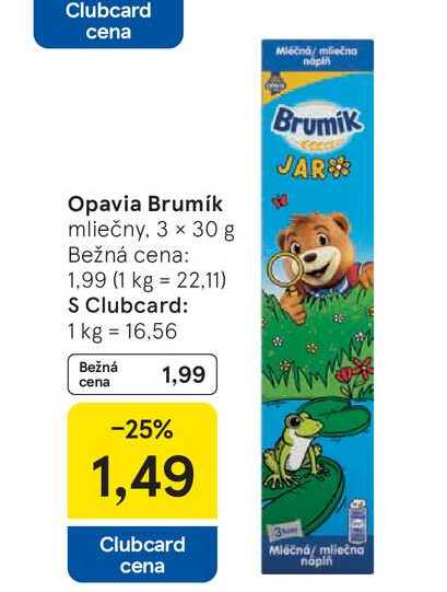 Opavia Brumík mliečny, 3 x 30 g